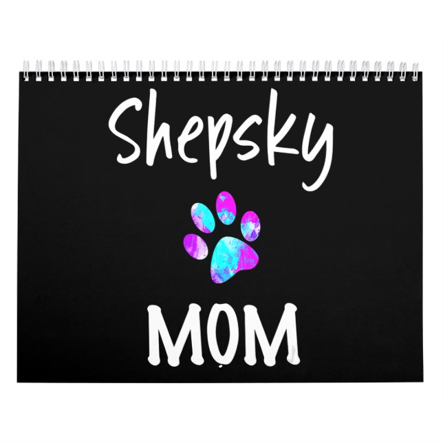 Calendario Husky| Shepsky Mom German Shepherd Husky Dog (Tapa)