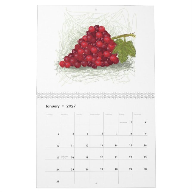 calendario I de 2013 frutas (Jan 2027)