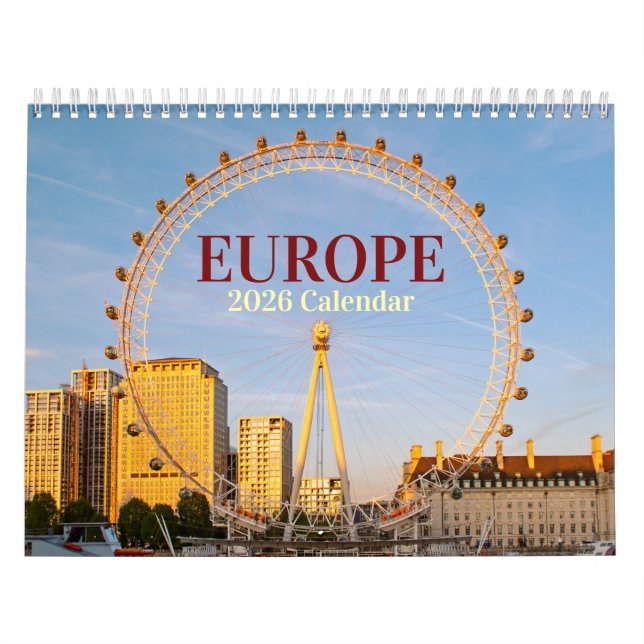 Calendario Icónico de Europa 2026 (Tapa)