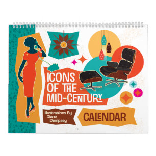 Calendario Iconos de mediados de siglo