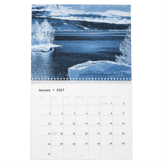 Calendario Idaho hermoso (Jan 2027)