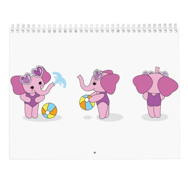 Calendario Ilustracion Adorable Dibujo Cute Niños Animales (Reverso)