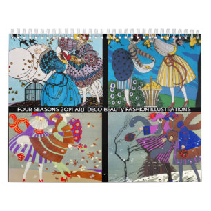 Calendario ilustracion DE LA MODA DE LA BELLEZA DE ARTDECO 20