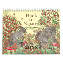 Calendario Ilustraciones de animales caprichosas y lindas de