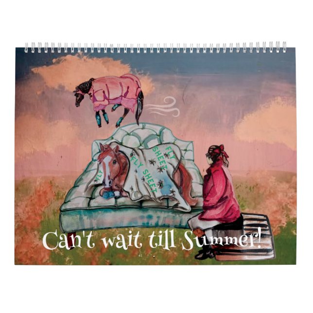 Calendario ilustraciones de caballos divertidos de mis histor (Reverso)