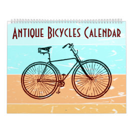 Calendario Ilustraciones de fondo retro de bicicletas vintage