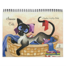 Calendario Ilustraciones del gato siamés de AmyLyn Bihrle