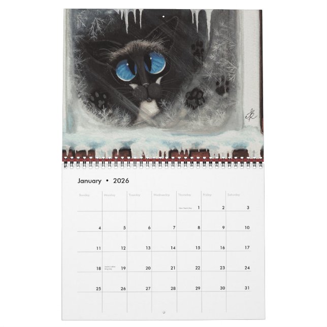 Calendario Ilustraciones del gato siamés de AmyLyn Bihrle (Jan 2026)