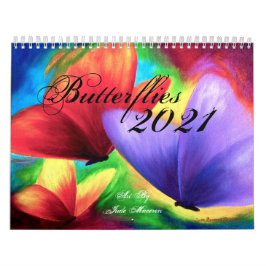 Calendario Ilustraciones florales modernos de mariposa 2022 M