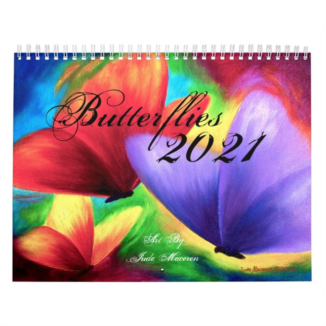 Calendario Ilustraciones florales modernos de mariposa 2022 M (Tapa)