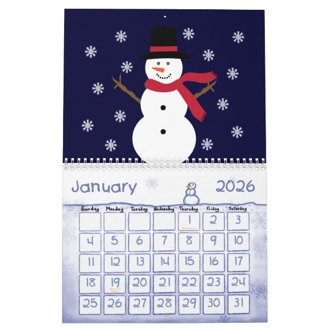 Calendario Ilustraciones lindos de los animales y de los (Jan 2026)