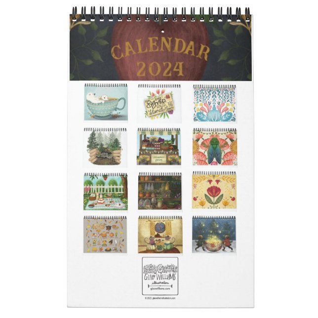 Calendario ilustrado 2024 de Giao Williams (Reverso)