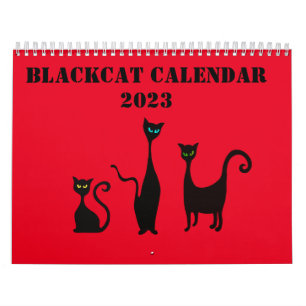 Calendario ilustrado corto con gatos