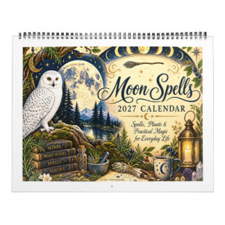 Calendario ilustrado de hechizos lunares personali