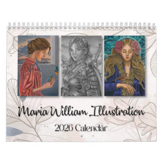 Calendario ilustrado de Maria William 2026