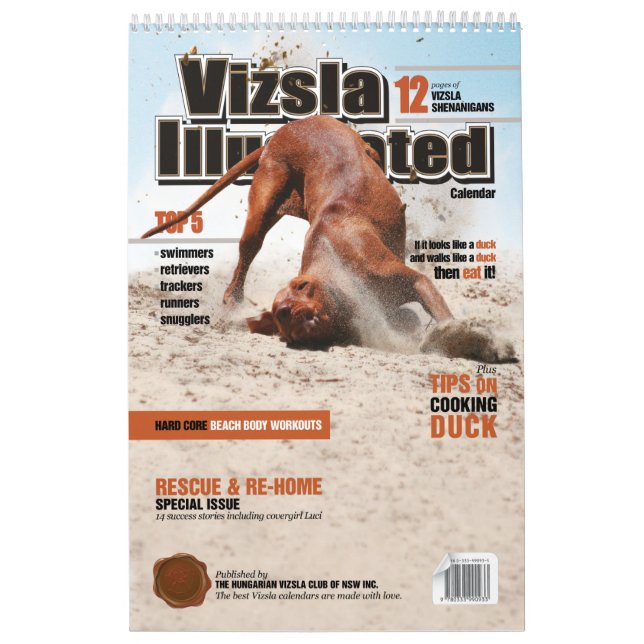 Calendario ilustrado de Vizsla (Tapa)