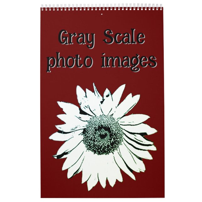 Calendario - Imágenes de fotos a escala gris (Tapa)