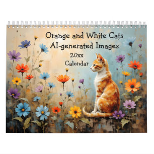 Calendario Imágenes de gatos naranjas y blancos generadas por