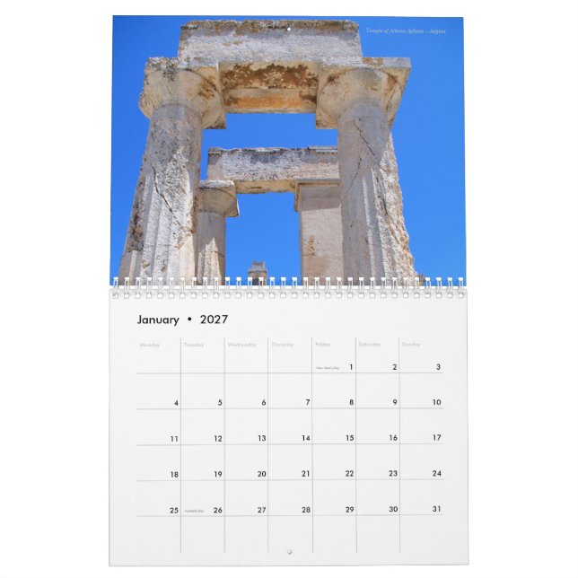 Calendario Imágenes de Grecia (Jan 2027)