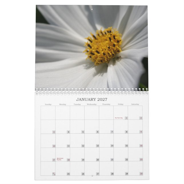 Calendario Imágenes de la flor (Jan 2027)