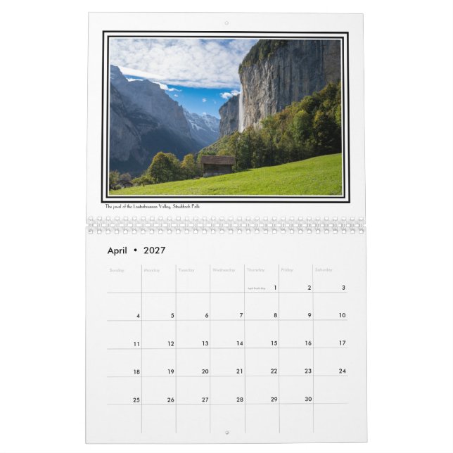 Calendario Imágenes de los Alpes suizos (Apr 2027)