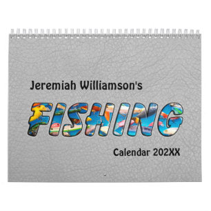 Calendario Imágenes y texto de pesca en cada página