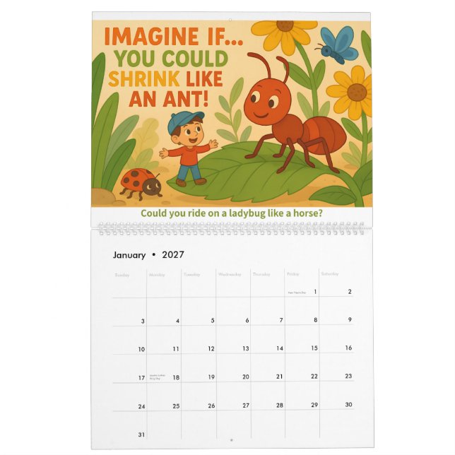 Calendario Imagine If… Kids’ Creative Imagination Calendar (Jan 2027)