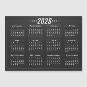 Calendario imán 2026 negro y blanco