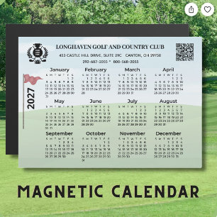 Calendario imán 2027 Liga de Club de Golf Logo Cód