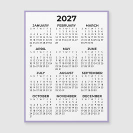 Calendario imán de vista anual completa 2027 de la