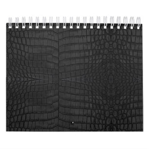 Calendario Impresión de capa de cocodrilo negro