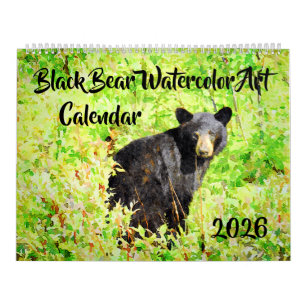 Calendario Impresionante arte de pinturas acuarelas de osos d