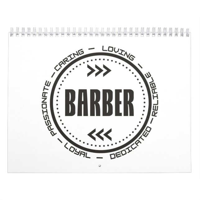 Calendario Impresionante título de trabajo de barbero (Tapa)