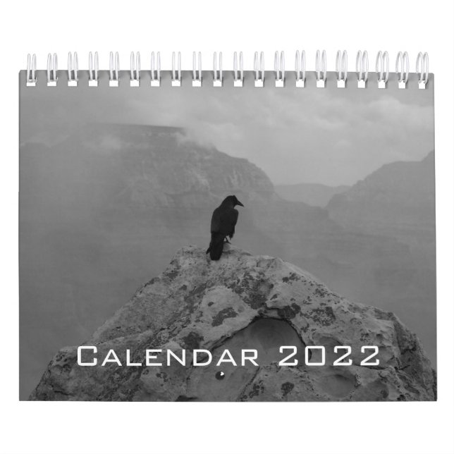 Calendario impreso en blanco y negro 2022 (Tapa)