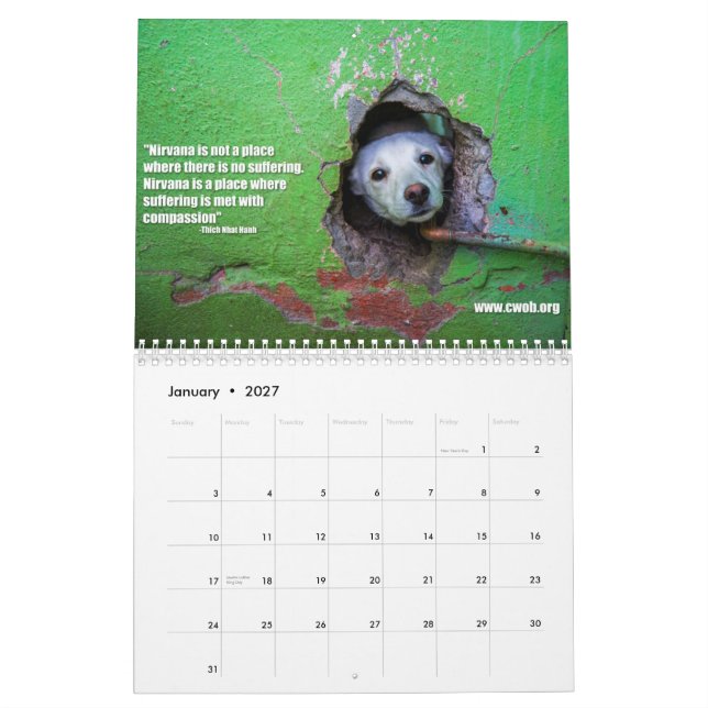 Calendario impreso personalizado (Jan 2027)
