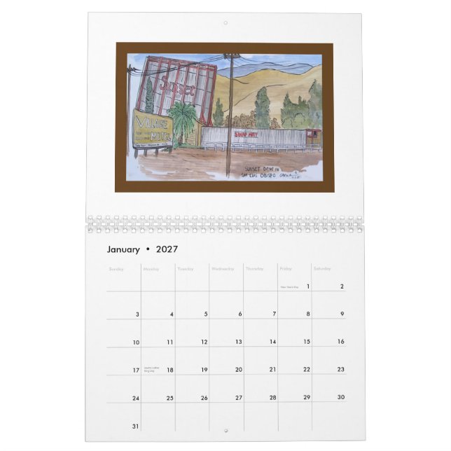 Calendario impreso personalizado (Jan 2027)