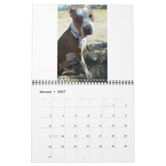 Calendario impreso personalizado (Jan 2027)