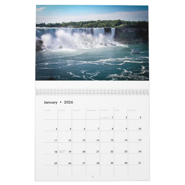 Calendario impreso personalizado de Niagara Falls (Jan 2026)