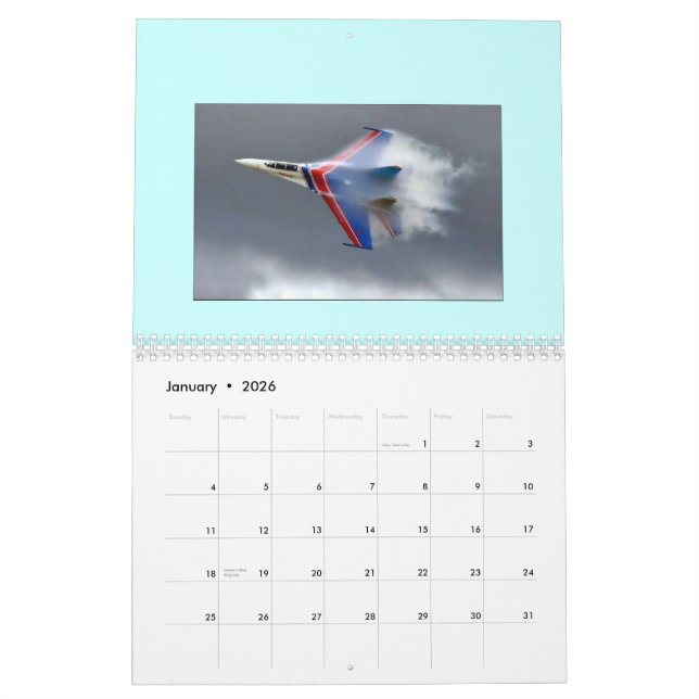 Calendario impreso personalizado del AEROPLANO (Jan 2026)