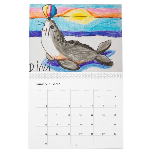 Calendario impreso personalizado del arte 2014 de (Jan 2027)