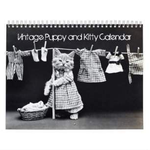 Calendario impreso personalizado del perrito y del