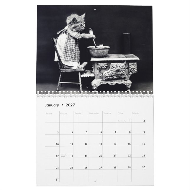 Calendario impreso personalizado del perrito y del (Jan 2027)