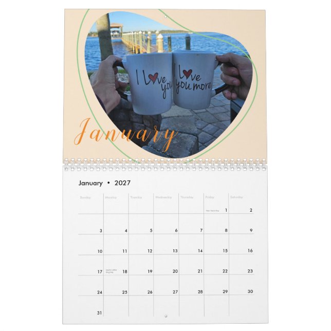 Calendario imprimible de personalizar (Jan 2027)