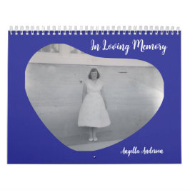 Calendario In Loving Memory Rounded Heart Shape Photo