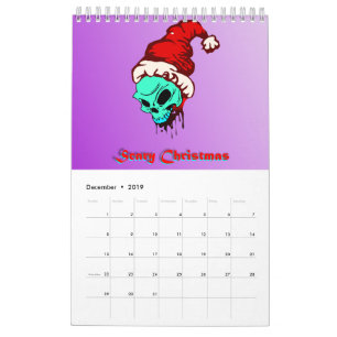 Calendario Increíble apocalipsis zombie asombroso cráneo