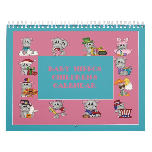 Calendario Infantil de Baby Hippos (Tapa)