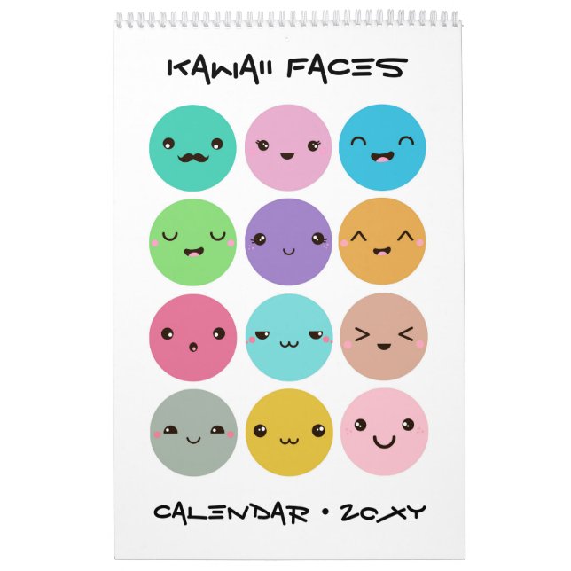 Calendario infantil de caras Kawaii (Tapa)