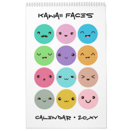 Calendario infantil de caras Kawaii