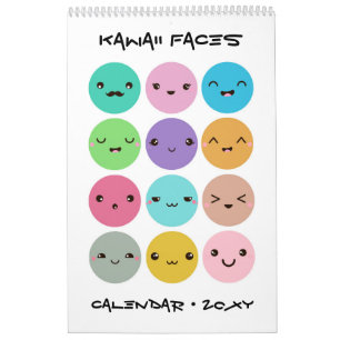Calendario infantil de caras Kawaii