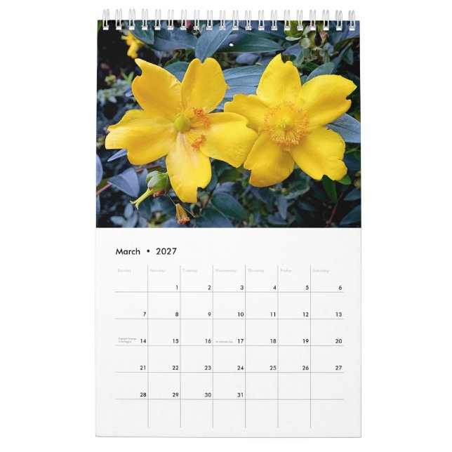 Calendario Inglaterra floral (Mar 2027)
